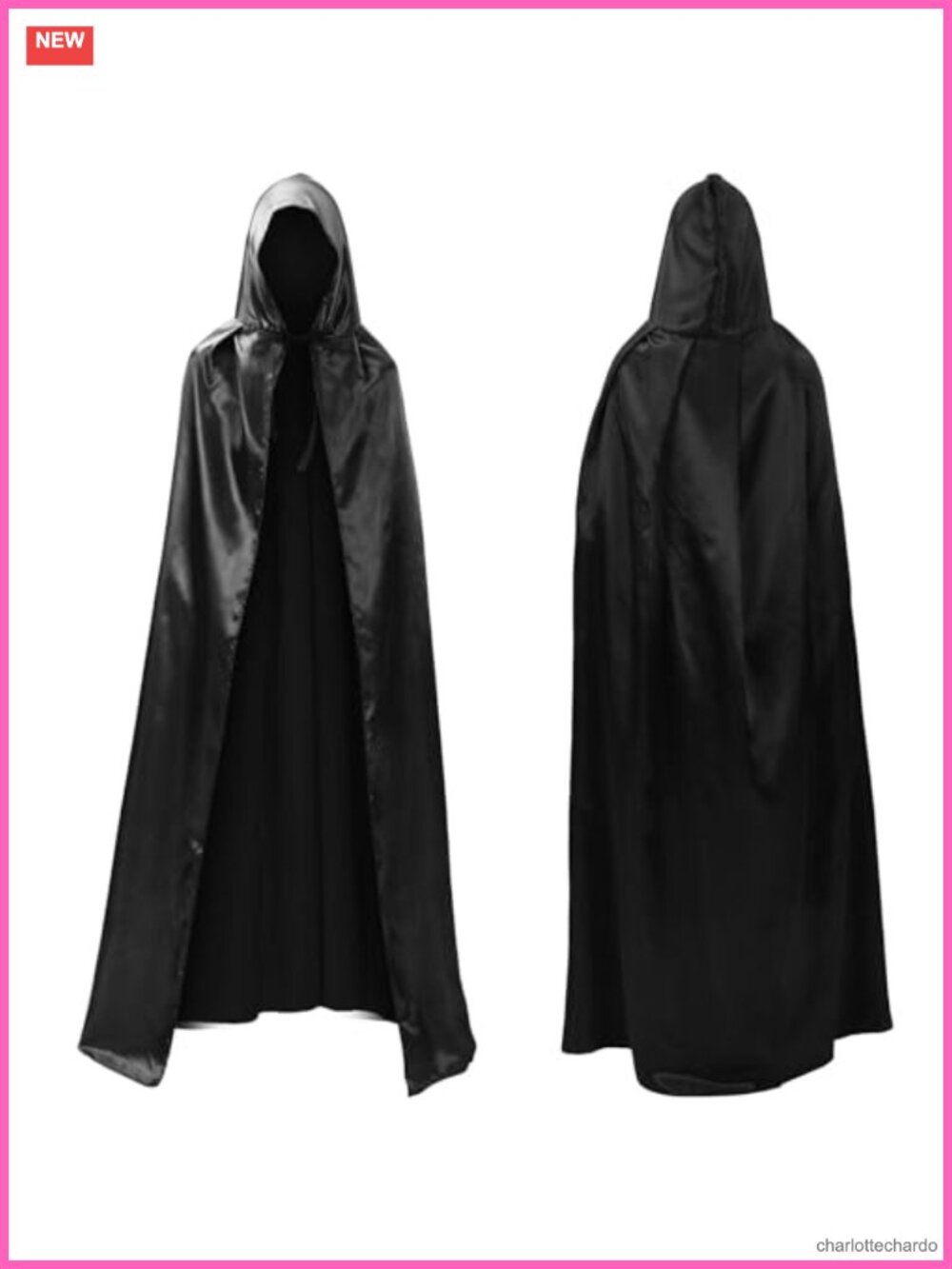 Unisex Hooded Cloak Full-Length Halloween Cosplay Cape Robe Vampire Witch